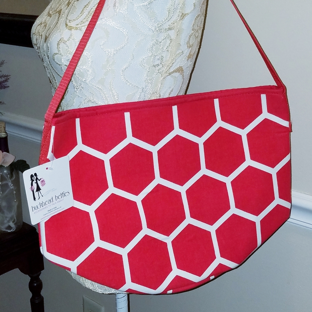 Buckhead Betties red white tote NWT